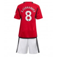 Dres Manchester United Bruno Fernandes #8 Domáci pre deti 2023-24 Krátky Rukáv (+ trenírky)